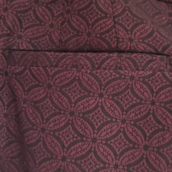 Mario Serrani Italy Burgundy/Black Patterned Pant - Picture 6 of 10